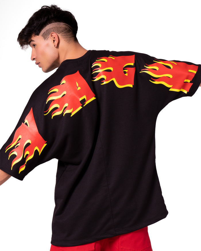 Oversize Flames T-shirt